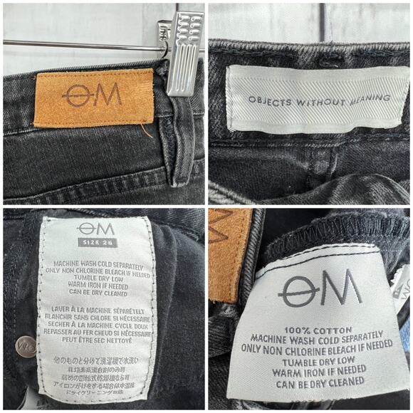 Objects Without Meaning 26x28 Short Distress Black Skinny Ankle Jeans High Rise - Picture 10 of 10